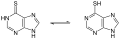 Deutsch: Thiolactam-Thiolactim-Tautomerie am Beispiel des Purinthiols English: Thiolactam-thiolactim tautomerism of purinethiol