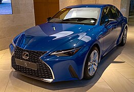 2024 Lexus IS 300h Executive in Celestial Blue Glass Flake, front left, 07-14-2024.jpg