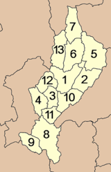 Lampangs distrikter nummerert