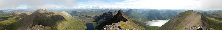 360° панорама с Sgurr Fiona, An Teallach, Шотландия