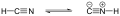 Deutsch: Dyadische Tautomerie am Beispiel der Blausäure English: Dyadic tautomerism of hydrogen cyanide