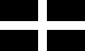 Флаг Святого Пирана[англ.] - официальный флаг Корнуолла, исторической части Уэльса (т.н. Западный Уэльс)