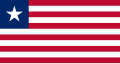 The flag of Liberia has a blue canton with a white five-pointed star.