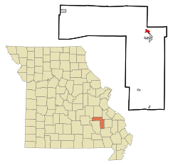 Location of Pilot Knob, Missouri