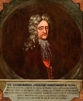 Juan Manuel Fernández Pacheco, marqués de Villena y primer director de la Real Academia Española. Obra de Antonio de Lamas, 1756.