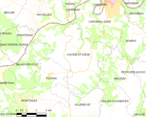 Poziția localității Causse-et-Diège