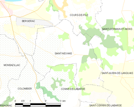 Mapa obce Saint-Nexans