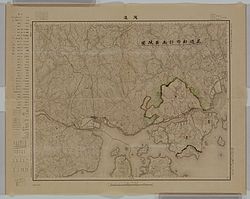 1929年尾道市都市計画図。左が三原であり、左側から流れ込む川が沼田川。 NUTA･GAWA