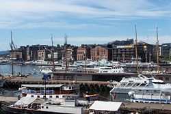 View of Aker Brygge from Akershus Fortress