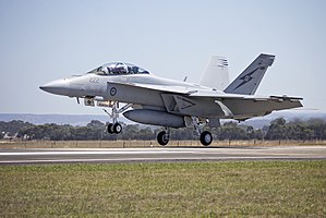 RAAF (A44-222) FA 18F Super Hornet landing.jpg