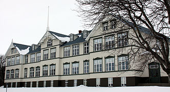 The old building (Gamli Skóli) of the Menntaskóli, i.e. High School precinct in Akureyri