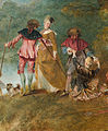 Embarque para Citerea (detalle), Watteau, 1717