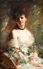 Young Woman with Flower Basket, Private collection.