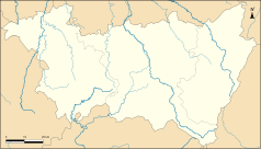 Mapa konturowa Wogezów, u góry po prawej znajduje się punkt z opisem „Hurbache”