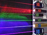 Red (660 & 635 nm), green (532 & 520 nm) and blue-violet (445 & 405 nm) lasers