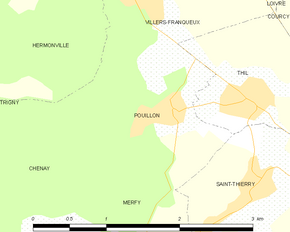 Poziția localității Pouillon