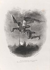 Mefistófeles volando sobre Wittenberg, litografía, 1828.
