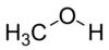 Skeletal structure of methanol.