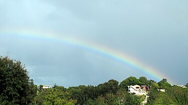 Rainbow over hills