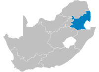 Lokasi Mpumalanga di Afrika Selatan