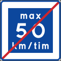 Rekommenderad lägre hastighet max 50 km/h upphör