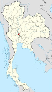 Map of Thailand highlighting Sing Buri Province