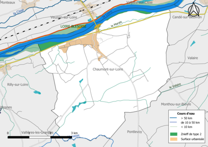 Carte des ZNIEFF de type 2 localisées sur la commune[Note 3].