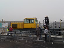 Le locotracteur du train de travaux de la ligne B.