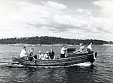 Båtliv ved Arendal, trolig på 1960-tallet Foto: Birger Dannevig/Riksarkivet