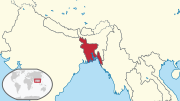 Ubicación geográfica de Bangladesh.