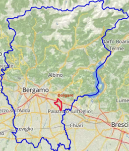 Bolgares läge i Bergamo