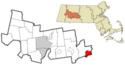 Location in Hampshire County in Massachusetts