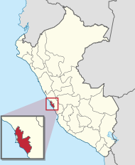 Pozicija provincije na karti Perua