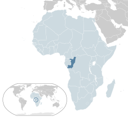  कांगो रिपब्लिक के लोकेशन (dark blue) – Africa (light blue & dark grey) में – the African Union (light blue) में