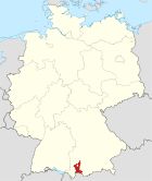 Dütschlandcharte, Position vom Landkreis Ostallgäu fürighobe