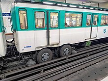 Vue sur le bogie d'une voiture de MP59.