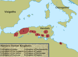 The Kingdom of Altava (1) and other romanized berber kingdoms of the early sixth century.