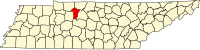 Округ Чітем на мапі штату Теннессі highlighting