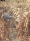'X'=Le Baptême des néophytes, Masaccio.