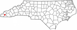 Location of Andrews, North Carolina