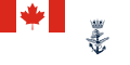 Naval ensign of Canada, which has a canton consisting of Canada's national flag.