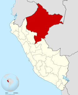 Location of the Loreto region in Peru