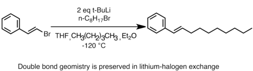 Zachování stereochemie při lithium-halogenové výměně