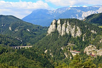 Semmering railway in the Eastern Alps