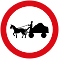 No entry for animal-drawn vehicles