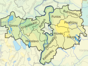 Алитусское районное самоуправление на карте
