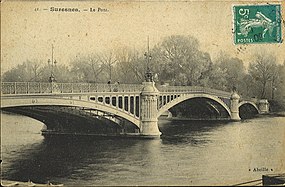 Le troisième pont de Suresnes. Il servait notamment à permettre le passage du chemin de fer du bois de Boulogne.
