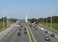 Au niveau de Jabbeke, l'autoroute se sépare en deux vers Dunkerque et Ostende.