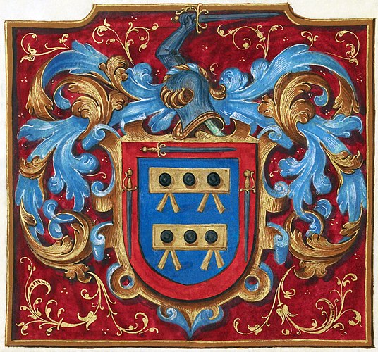 Герб, дарованный Филиппом II конкистадорам Алонсо и Эрнандо де Меса