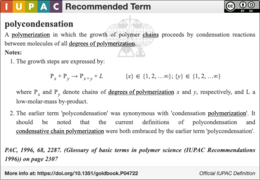 IUPAC definition for polycondensation in polymer chemistry.png